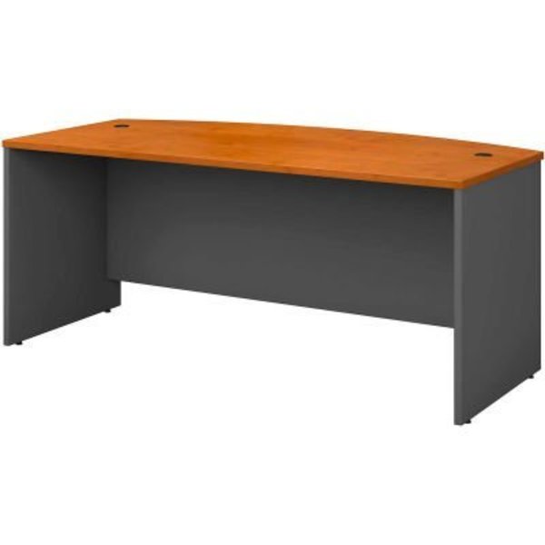 Bush Ind Bush Furniture Wood Desk Shell with Bow Front - 72in - Hansen Cherry - Series C WC7-2446